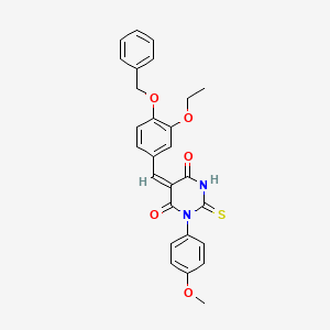 molecular formula C27H24N2O5S B4762835 5-[4-(benzyloxy)-3-ethoxybenzylidene]-1-(4-methoxyphenyl)-2-thioxodihydro-4,6(1H,5H)-pyrimidinedione 