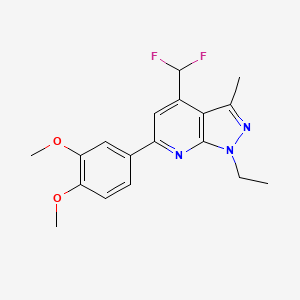 4-(difluoromethyl)-6-(3,4-dimethoxyphenyl)-1-ethyl-3-methyl-1H-pyrazolo[3,4-b]pyridine