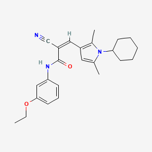 molecular formula C24H29N3O2 B4762843 2-cyano-3-(1-cyclohexyl-2,5-dimethyl-1H-pyrrol-3-yl)-N-(3-ethoxyphenyl)acrylamide 