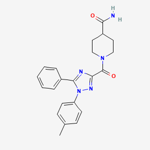 molecular formula C22H23N5O2 B4762851 1-{[1-(4-methylphenyl)-5-phenyl-1H-1,2,4-triazol-3-yl]carbonyl}-4-piperidinecarboxamide 