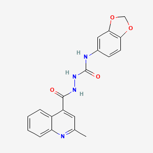 molecular formula C19H16N4O4 B4762859 N-1,3-benzodioxol-5-yl-2-[(2-methyl-4-quinolinyl)carbonyl]hydrazinecarboxamide 
