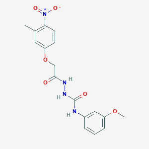 molecular formula C17H18N4O6 B4762867 N-(3-methoxyphenyl)-2-[(3-methyl-4-nitrophenoxy)acetyl]hydrazinecarboxamide 