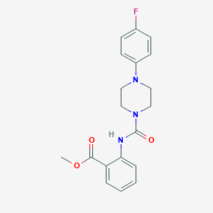 molecular formula C19H20FN3O3 B4762890 methyl 2-({[4-(4-fluorophenyl)-1-piperazinyl]carbonyl}amino)benzoate 
