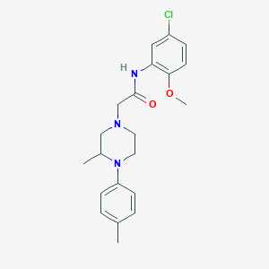 molecular formula C21H26ClN3O2 B4762899 N-(5-chloro-2-methoxyphenyl)-2-[3-methyl-4-(4-methylphenyl)-1-piperazinyl]acetamide 