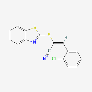 molecular formula C16H9ClN2S2 B4762906 2-(1,3-benzothiazol-2-ylthio)-3-(2-chlorophenyl)acrylonitrile 