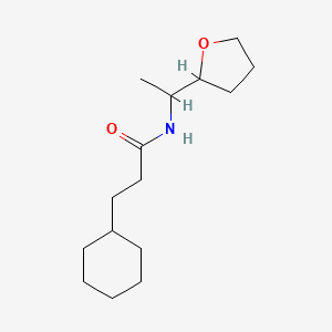 molecular formula C15H27NO2 B4762909 3-cyclohexyl-N-[1-(tetrahydro-2-furanyl)ethyl]propanamide 