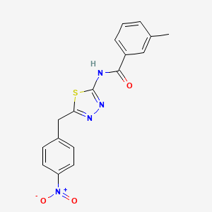 molecular formula C17H14N4O3S B4762926 3-methyl-N-[5-(4-nitrobenzyl)-1,3,4-thiadiazol-2-yl]benzamide 