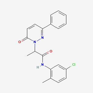 molecular formula C20H18ClN3O2 B4762943 N-(5-chloro-2-methylphenyl)-2-(6-oxo-3-phenyl-1(6H)-pyridazinyl)propanamide 