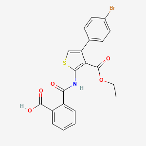 molecular formula C21H16BrNO5S B4762951 2-({[4-(4-bromophenyl)-3-(ethoxycarbonyl)-2-thienyl]amino}carbonyl)benzoic acid 