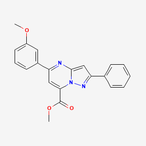 molecular formula C21H17N3O3 B4762979 methyl 5-(3-methoxyphenyl)-2-phenylpyrazolo[1,5-a]pyrimidine-7-carboxylate 
