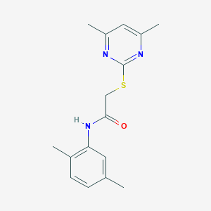 molecular formula C16H19N3OS B476298 N-(2,5-dimethylphenyl)-2-(4,6-dimethylpyrimidin-2-yl)sulfanylacetamide CAS No. 223485-58-3