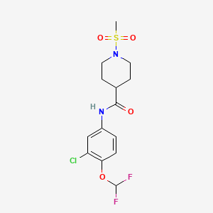 molecular formula C14H17ClF2N2O4S B4763012 N-[3-chloro-4-(difluoromethoxy)phenyl]-1-(methylsulfonyl)-4-piperidinecarboxamide 