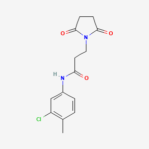 molecular formula C14H15ClN2O3 B4763054 N-(3-chloro-4-methylphenyl)-3-(2,5-dioxo-1-pyrrolidinyl)propanamide 
