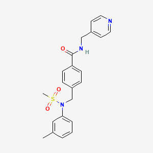 molecular formula C22H23N3O3S B4763074 4-{[(3-methylphenyl)(methylsulfonyl)amino]methyl}-N-(4-pyridinylmethyl)benzamide 