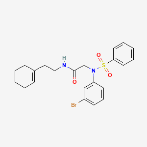 molecular formula C22H25BrN2O3S B4763087 N~2~-(3-bromophenyl)-N~1~-[2-(1-cyclohexen-1-yl)ethyl]-N~2~-(phenylsulfonyl)glycinamide 