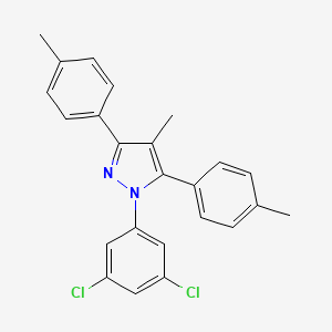 molecular formula C24H20Cl2N2 B4763096 1-(3,5-dichlorophenyl)-4-methyl-3,5-bis(4-methylphenyl)-1H-pyrazole 