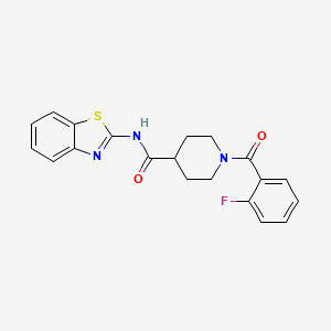 molecular formula C20H18FN3O2S B4763101 N-1,3-benzothiazol-2-yl-1-(2-fluorobenzoyl)-4-piperidinecarboxamide 