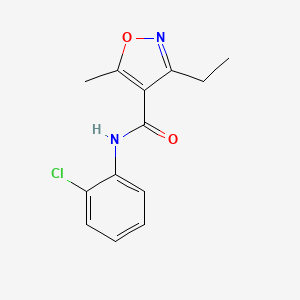molecular formula C13H13ClN2O2 B4763111 N-(2-chlorophenyl)-3-ethyl-5-methyl-4-isoxazolecarboxamide 