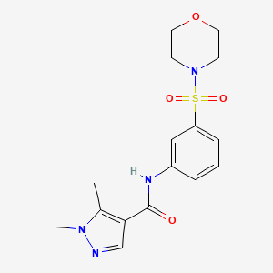 molecular formula C16H20N4O4S B4763117 1,5-dimethyl-N-[3-(4-morpholinylsulfonyl)phenyl]-1H-pyrazole-4-carboxamide 