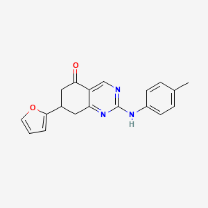 molecular formula C19H17N3O2 B4763118 7-(2-furyl)-2-[(4-methylphenyl)amino]-7,8-dihydro-5(6H)-quinazolinone 