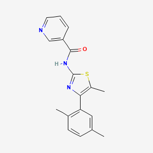 N-[4-(2,5-dimethylphenyl)-5-methyl-1,3-thiazol-2-yl]nicotinamide