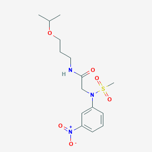 molecular formula C15H23N3O6S B4763164 N~1~-(3-isopropoxypropyl)-N~2~-(methylsulfonyl)-N~2~-(3-nitrophenyl)glycinamide 