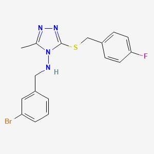 molecular formula C17H16BrFN4S B4763173 N-(3-bromobenzyl)-3-[(4-fluorobenzyl)thio]-5-methyl-4H-1,2,4-triazol-4-amine 
