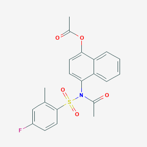 molecular formula C21H18FNO5S B4763177 4-{acetyl[(4-fluoro-2-methylphenyl)sulfonyl]amino}-1-naphthyl acetate 