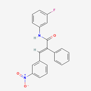 molecular formula C21H15FN2O3 B4763203 N-(3-fluorophenyl)-3-(3-nitrophenyl)-2-phenylacrylamide 