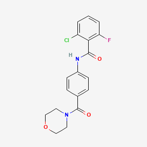 molecular formula C18H16ClFN2O3 B4763207 2-chloro-6-fluoro-N-[4-(4-morpholinylcarbonyl)phenyl]benzamide 