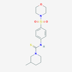 molecular formula C17H25N3O3S2 B4763229 3-methyl-N-[4-(4-morpholinylsulfonyl)phenyl]-1-piperidinecarbothioamide 