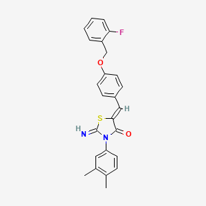 molecular formula C25H21FN2O2S B4763254 3-(3,4-dimethylphenyl)-5-{4-[(2-fluorobenzyl)oxy]benzylidene}-2-imino-1,3-thiazolidin-4-one 