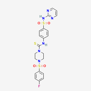 molecular formula C21H21FN6O4S3 B4763266 4-[(4-fluorophenyl)sulfonyl]-N-{4-[(2-pyrimidinylamino)sulfonyl]phenyl}-1-piperazinecarbothioamide CAS No. 883546-52-9