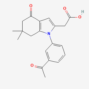 [1-(3-acetylphenyl)-6,6-dimethyl-4-oxo-4,5,6,7-tetrahydro-1H-indol-2-yl]acetic acid