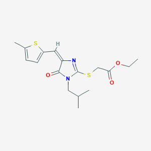 molecular formula C17H22N2O3S2 B4763310 ethyl ({1-isobutyl-4-[(5-methyl-2-thienyl)methylene]-5-oxo-4,5-dihydro-1H-imidazol-2-yl}thio)acetate 