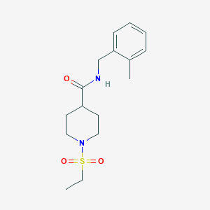 molecular formula C16H24N2O3S B4763316 1-(ethylsulfonyl)-N-(2-methylbenzyl)-4-piperidinecarboxamide 