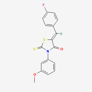 molecular formula C17H12FNO2S2 B4763334 5-(4-fluorobenzylidene)-3-(3-methoxyphenyl)-2-thioxo-1,3-thiazolidin-4-one 