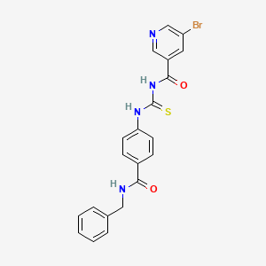 molecular formula C21H17BrN4O2S B4763347 N-[({4-[(benzylamino)carbonyl]phenyl}amino)carbonothioyl]-5-bromonicotinamide 