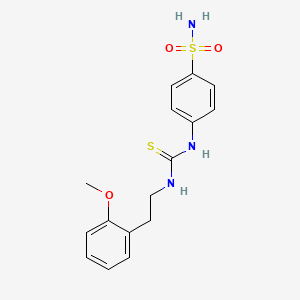 molecular formula C16H19N3O3S2 B4763351 4-[({[2-(2-methoxyphenyl)ethyl]amino}carbonothioyl)amino]benzenesulfonamide 