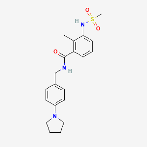 molecular formula C20H25N3O3S B4763359 2-methyl-3-[(methylsulfonyl)amino]-N-[4-(1-pyrrolidinyl)benzyl]benzamide 