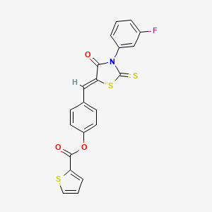 molecular formula C21H12FNO3S3 B4763380 4-{[3-(3-fluorophenyl)-4-oxo-2-thioxo-1,3-thiazolidin-5-ylidene]methyl}phenyl 2-thiophenecarboxylate 