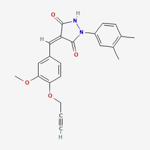 molecular formula C22H20N2O4 B4763401 1-(3,4-dimethylphenyl)-4-[3-methoxy-4-(2-propyn-1-yloxy)benzylidene]-3,5-pyrazolidinedione 