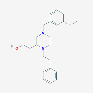 molecular formula C22H30N2OS B4763434 2-[4-[3-(methylthio)benzyl]-1-(2-phenylethyl)-2-piperazinyl]ethanol 