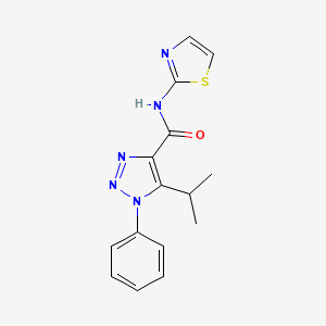 molecular formula C15H15N5OS B4763437 5-isopropyl-1-phenyl-N-1,3-thiazol-2-yl-1H-1,2,3-triazole-4-carboxamide 