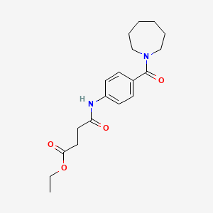 molecular formula C19H26N2O4 B4763438 ethyl 4-{[4-(1-azepanylcarbonyl)phenyl]amino}-4-oxobutanoate 