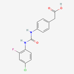 molecular formula C15H12ClFN2O3 B4763453 [4-({[(4-chloro-2-fluorophenyl)amino]carbonyl}amino)phenyl]acetic acid 