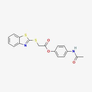 molecular formula C17H14N2O3S2 B4763461 4-(acetylamino)phenyl (1,3-benzothiazol-2-ylthio)acetate 