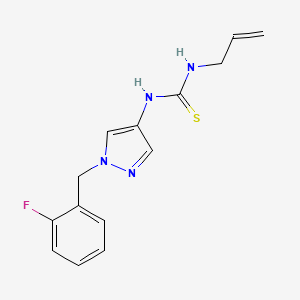 molecular formula C14H15FN4S B4763464 N-allyl-N'-[1-(2-fluorobenzyl)-1H-pyrazol-4-yl]thiourea 
