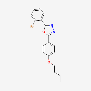 molecular formula C18H17BrN2O2 B4763505 2-(2-bromophenyl)-5-(4-butoxyphenyl)-1,3,4-oxadiazole CAS No. 5791-10-6