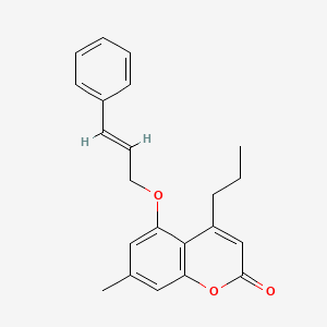 molecular formula C22H22O3 B4763514 7-methyl-5-[(3-phenyl-2-propen-1-yl)oxy]-4-propyl-2H-chromen-2-one 